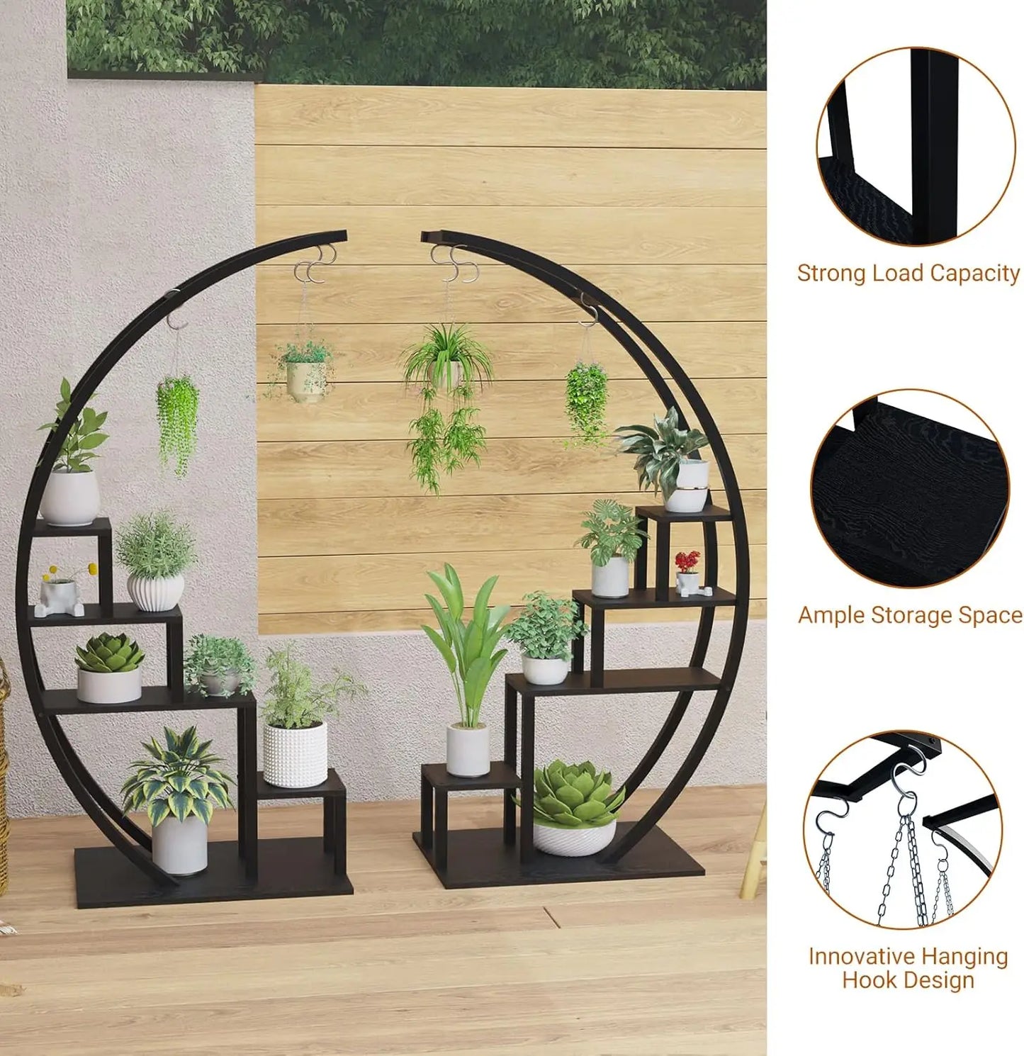 2 Half Moon 5-Tier Metal Plant Stands for your Indoor space