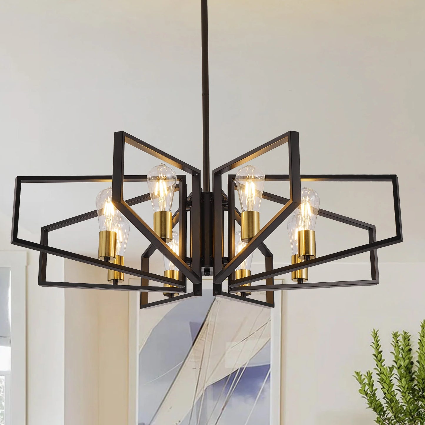 Modern 8-Light Geometric Pendant Chandelier for your home