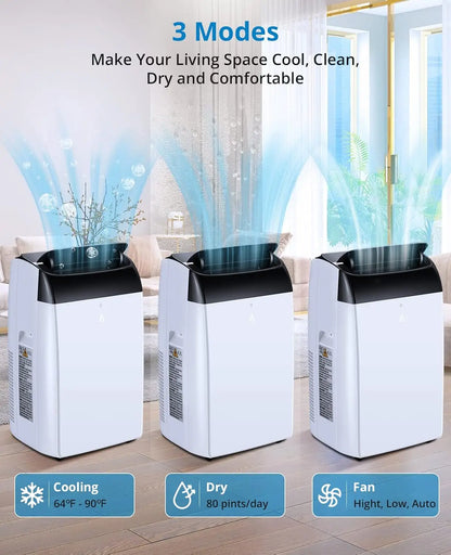 14000 BTU Portable Air Conditioner Unit with Fan and Dehumidifier