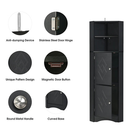 Freestanding Tall Bathroom Corner Cabinet
