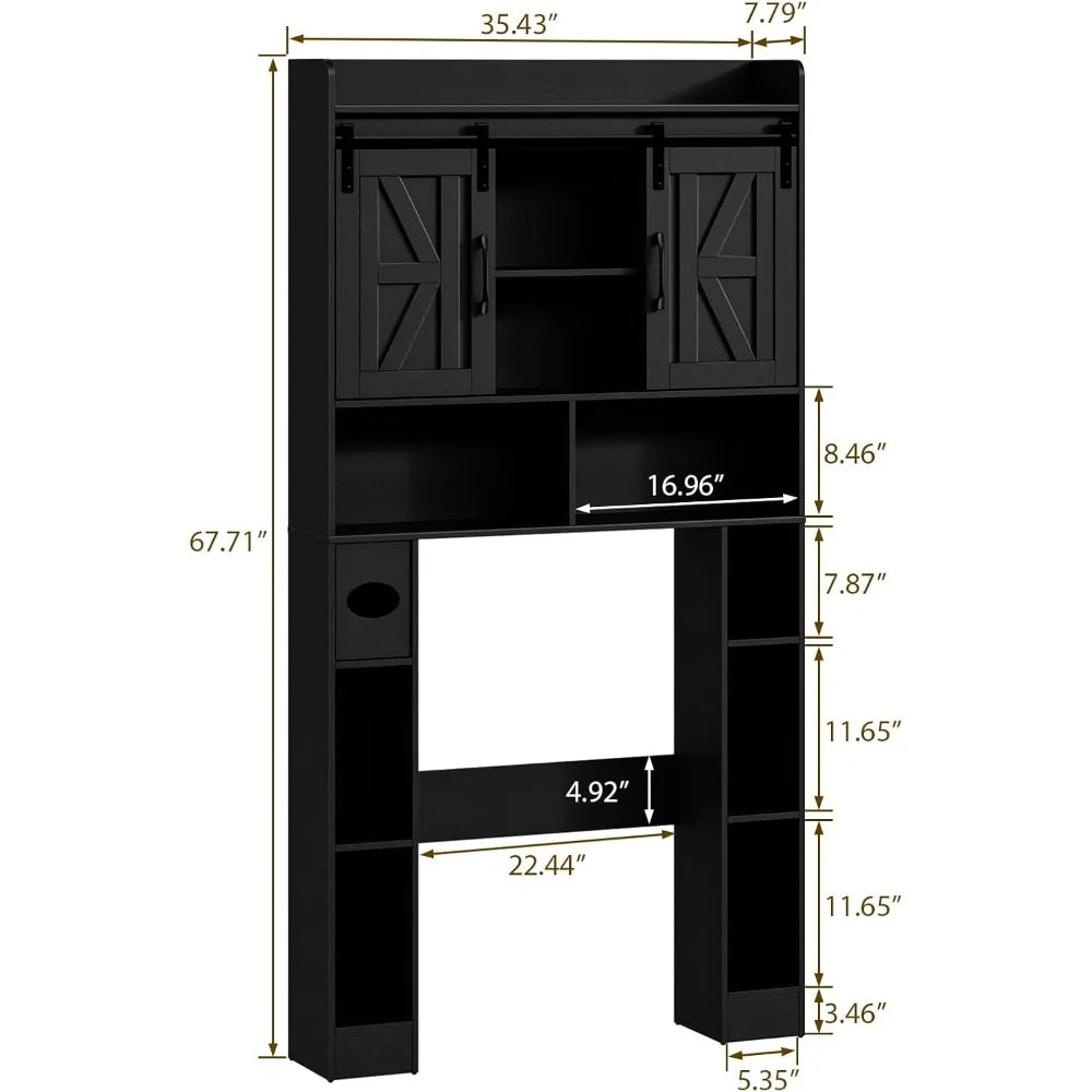 Over Toilet Storage Cabinet with Sliding Doors