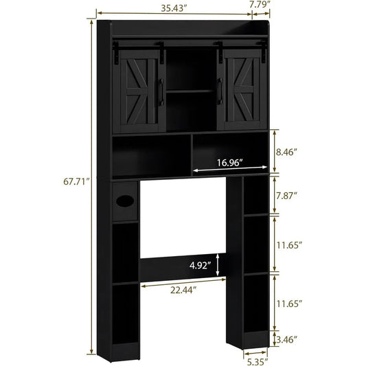 Over Toilet Storage Cabinet with Sliding Doors