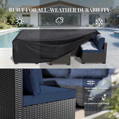 All Weather 7-Piece Modular Rattan Patio Set
