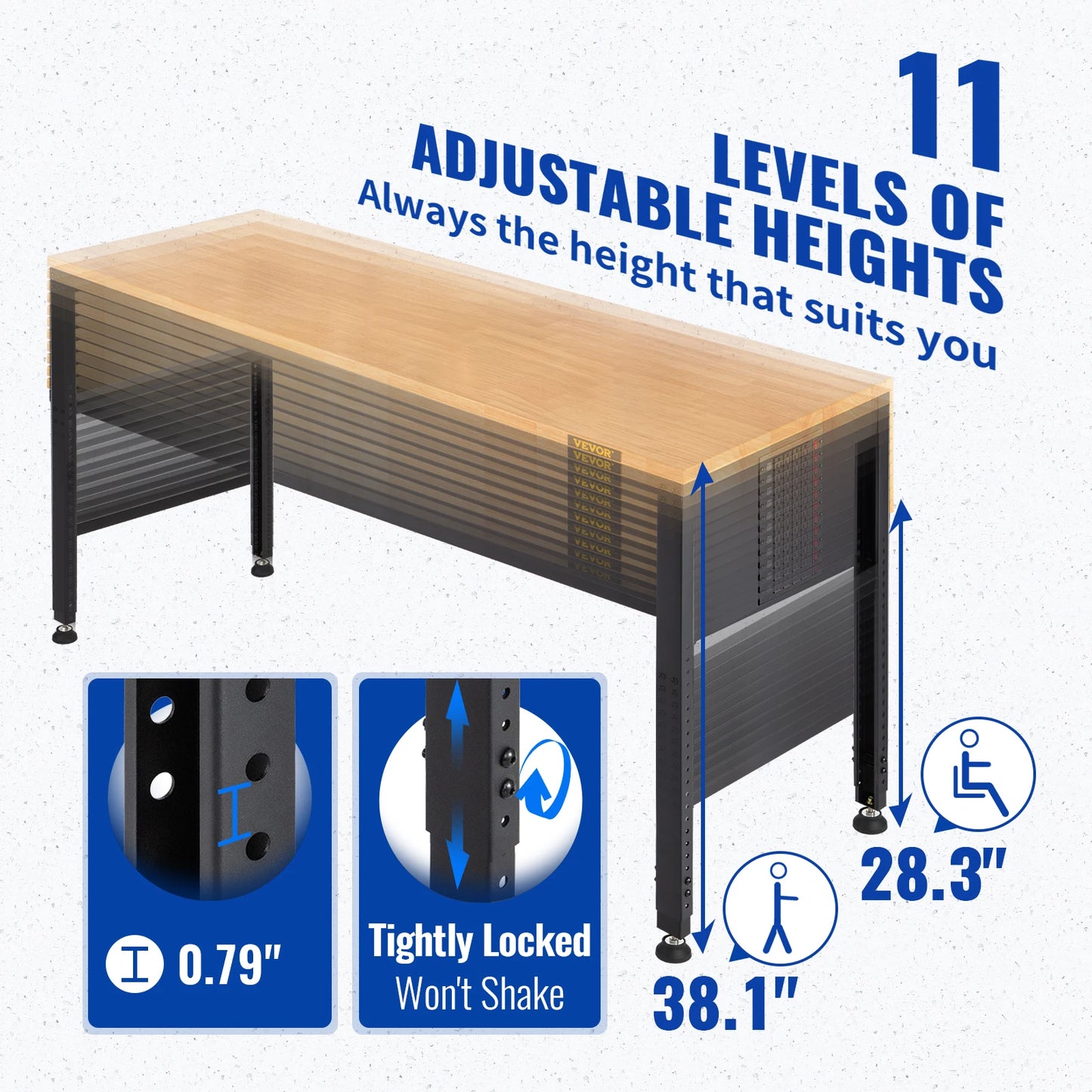 4 FT Workbench with Adjustable Height for your workspace!