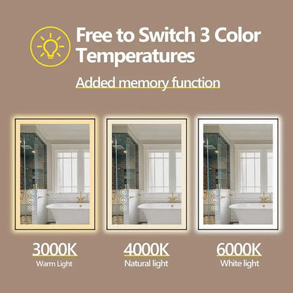 Modern 40x32 Inch LED Bathroom Mirror