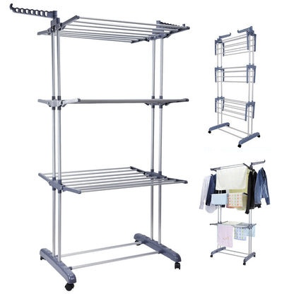 4-Tier Clothes Drying Rack with attached foldable brackets