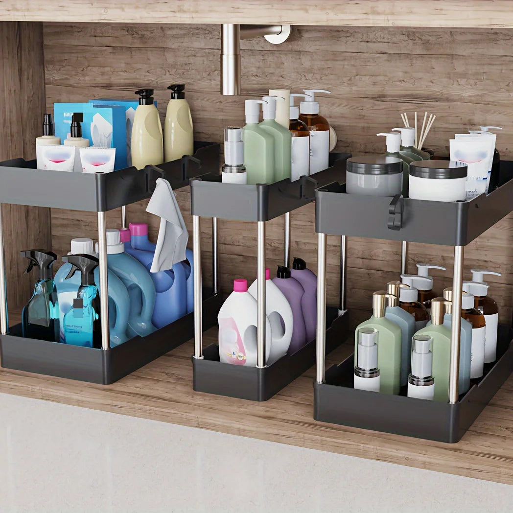 3 Piece, 2 Shelf Organizers for clutter free solutions!