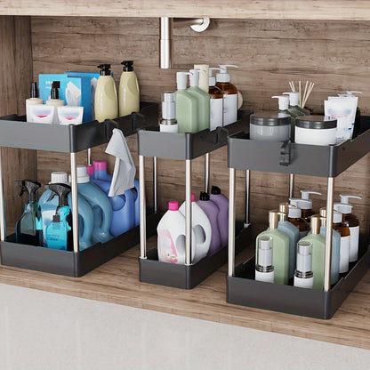 3 Piece, 2 Shelf Organizers for clutter free solutions!