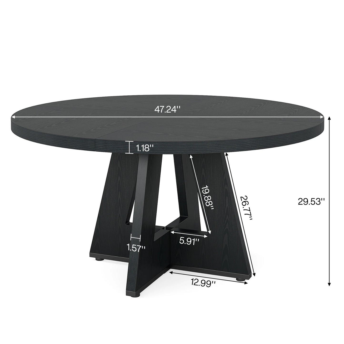 47 inch Round Dining Table for 4