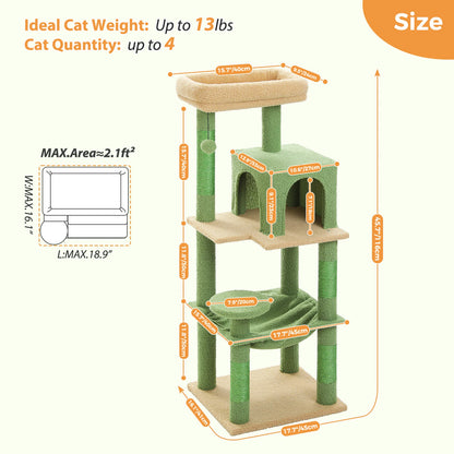Cactus Cat Tree with 2 Door Condo