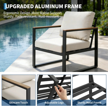 Outdoor Patio 4 Piece Set with Coffee Table