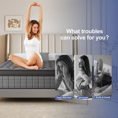 12"or 14" Medium Firm Gel Memory Foam Hybrid Pocket Spring Mattress