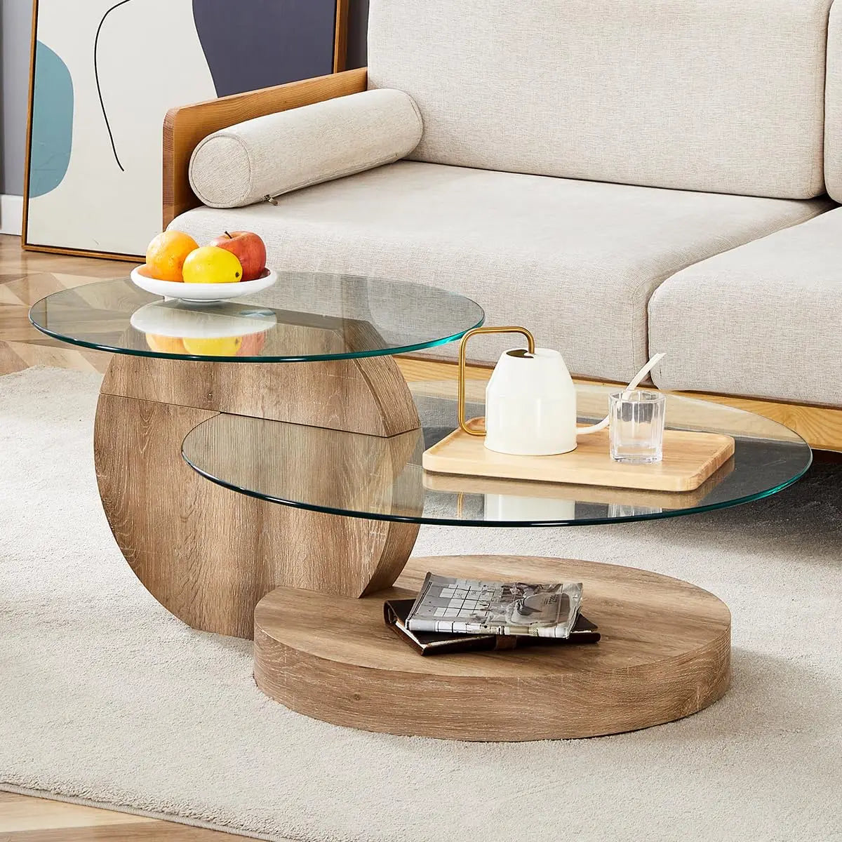 35" 3-Tier Design Tempered Glass Coffee Table for your Living Room