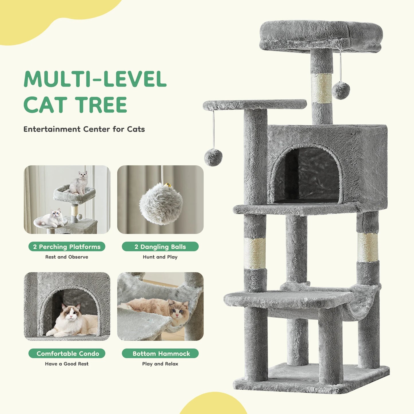 Tall Multi-Cat Climbing Tree