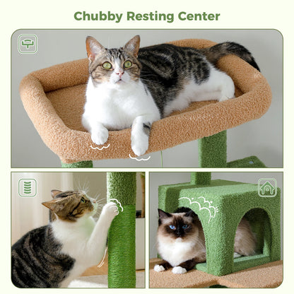Cactus Cat Tree with 2 Door Condo