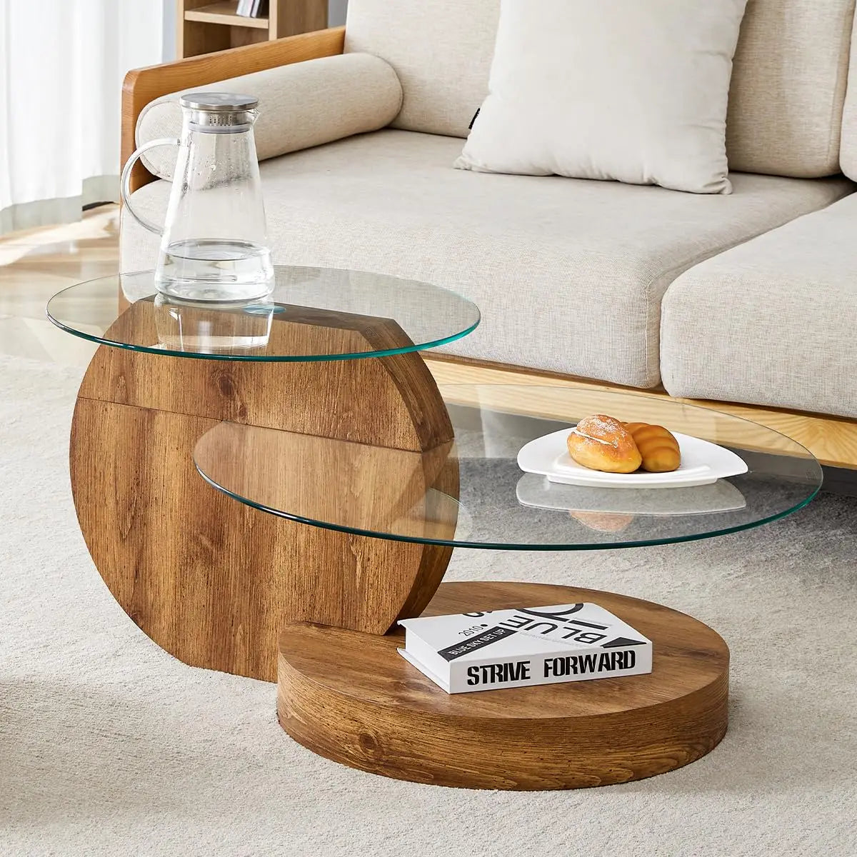 35" 3-Tier Design Tempered Glass Coffee Table for your Living Room