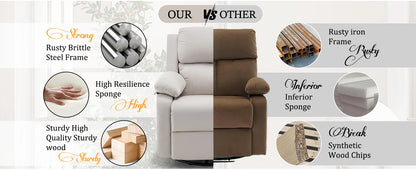 360 Degree Swivel Rocker Recliner for Small Spaces