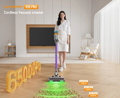 650W Cordless Vacuum Cleaner with attachments for Hardwood Flooring, Carpets, and Pet Hair