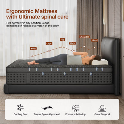 12/14-Inch Medium Firm Memory Foam Spring Mattress for a more supportive and comfortable sleep