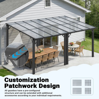 Wall-Mounted Gazebo with Aluminum Frame