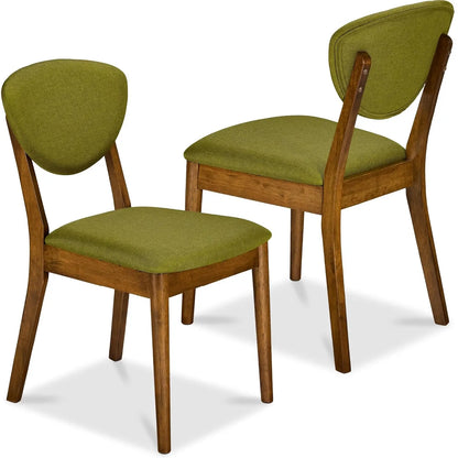 Set of 2 Modern Upholstered Wood Dining Chairs
