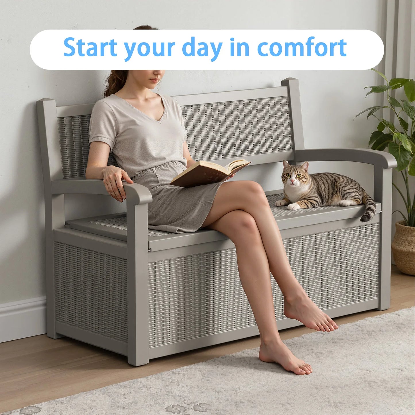 Outdoor Rattan Design  Storage Bench