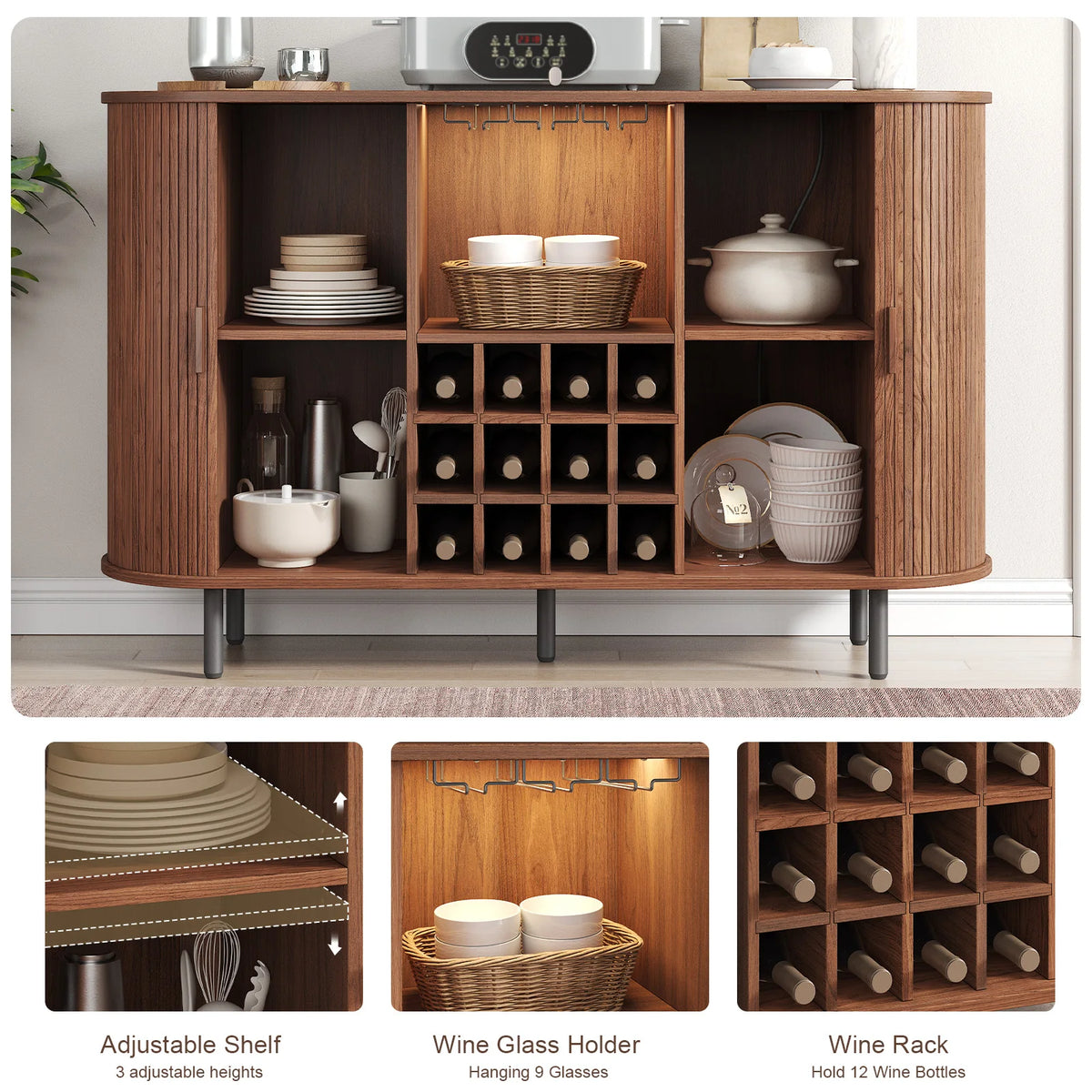 Buffet Cabinet with LED Light