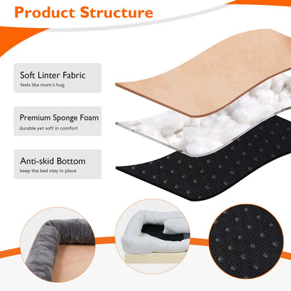 Large Soft and Comfortable Waterproof Dog Bed with Washable Cover