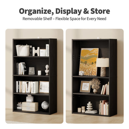 3 or 4 Tier Wooden Bookcase with Adjustable Shelves for your Storage needs in your Home