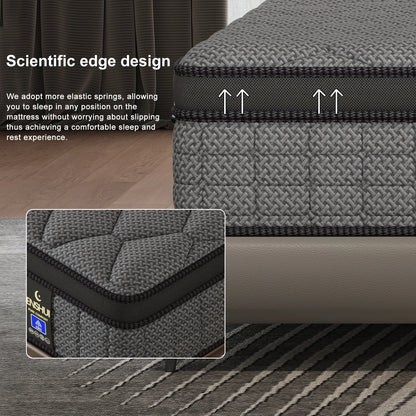 12"or 14" Medium Firm Gel Memory Foam Hybrid Pocket Spring Mattress