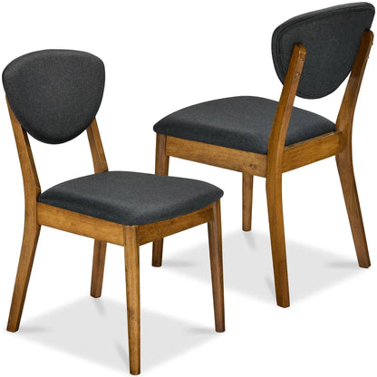 Set of 2 Modern Upholstered Wood Dining Chairs