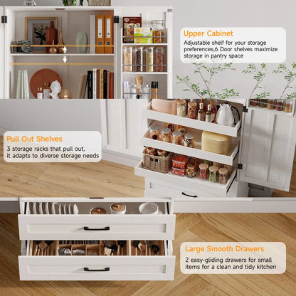 71" Tall Farmhouse Freestanding Pantry for your Kitchen