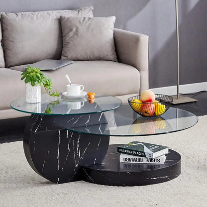 35" 3-Tier Design Tempered Glass Coffee Table for your Living Room