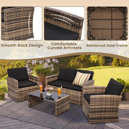 4 Piece Rattan Patio Set for your outdoor space