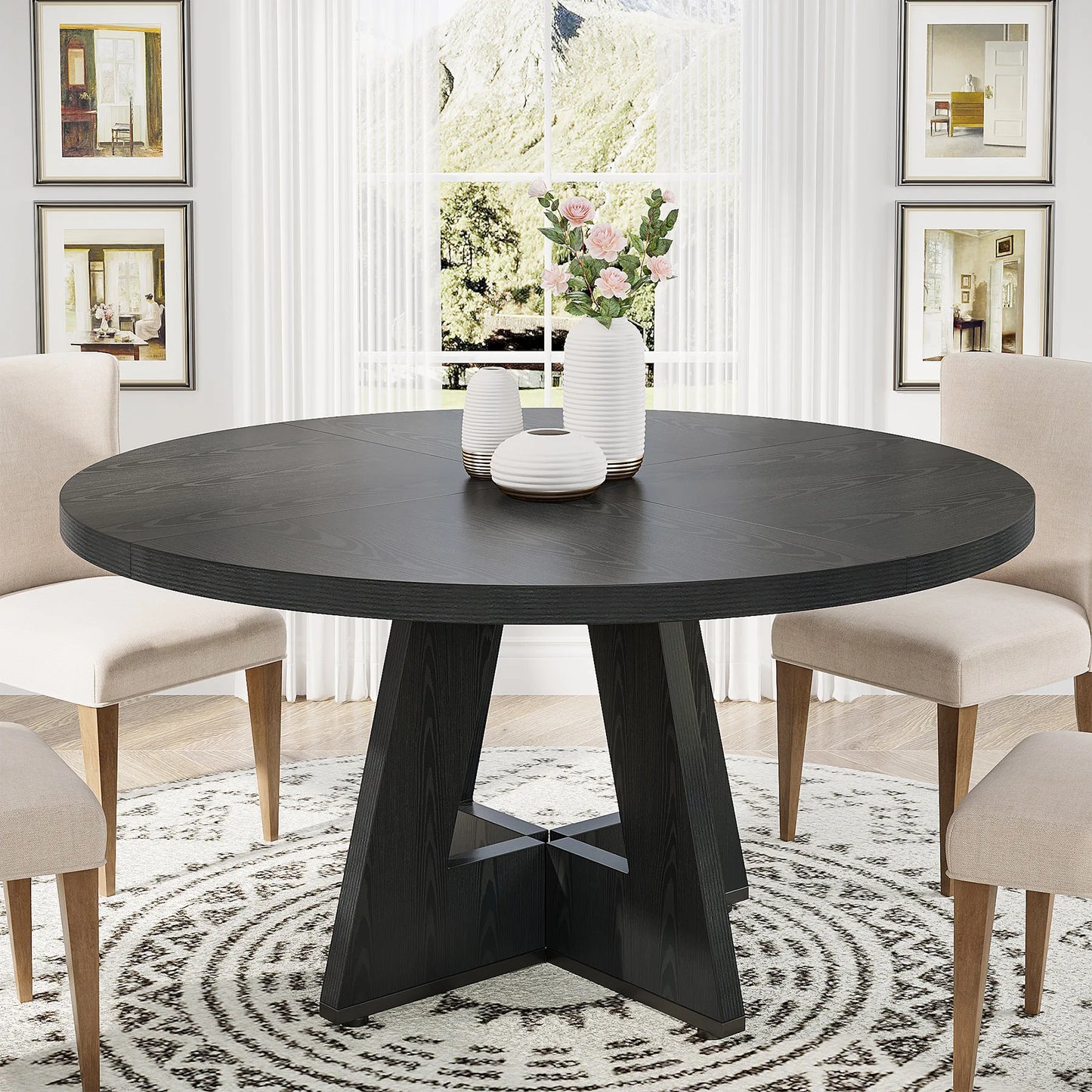 47 inch Round Dining Table for 4