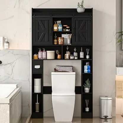 Over Toilet Storage Cabinet with Sliding Doors