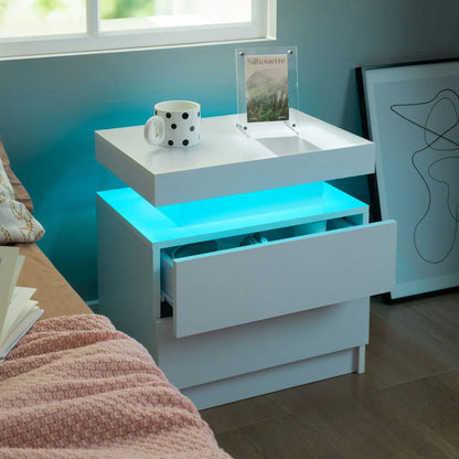 Set of 2 LED Nightstands with 2 Drawers for your Bedroom