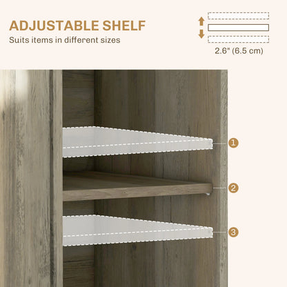 Modern Buffet Cabinet with Solid Wood Countertop, 3 Drawers and an Adjustable Shelf