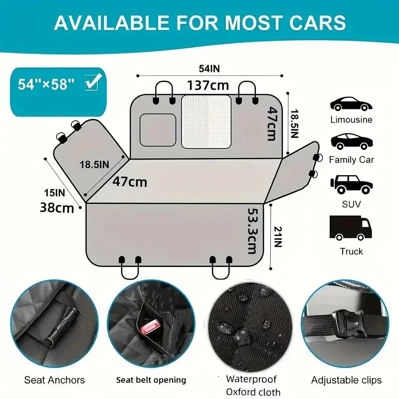 Waterproof, Scratch Proof, Non-Slip Seat Cover for Pets in your Car or Truck