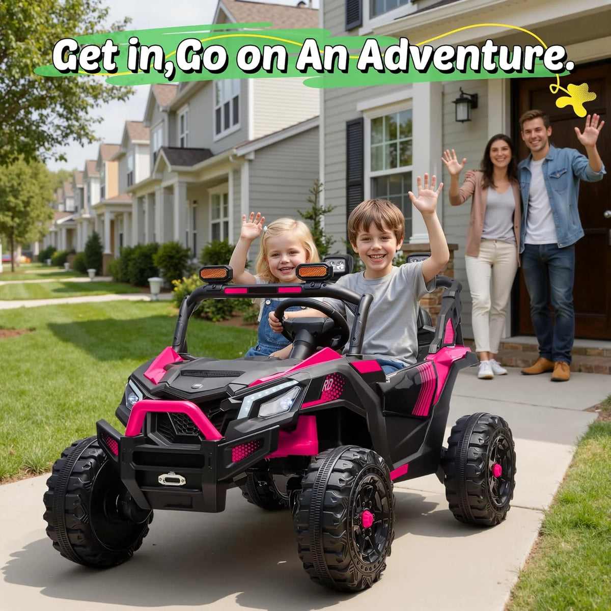 24V 4WD Kids 2 Seater Electric Ride with Bluetooth for Music for your Journey