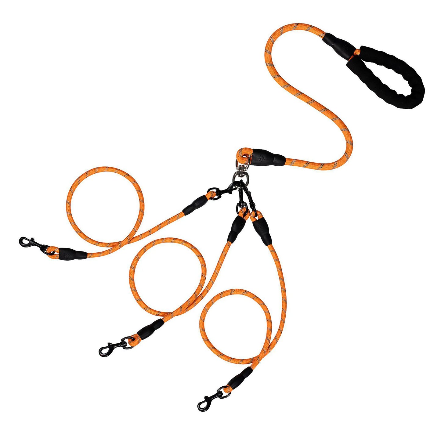 Detachable 3-in-1 Triple Dog Leash with Padded Handle