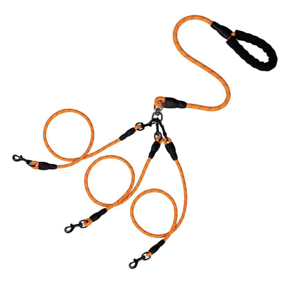 Detachable 3-in-1 Triple Dog Leash with Padded Handle
