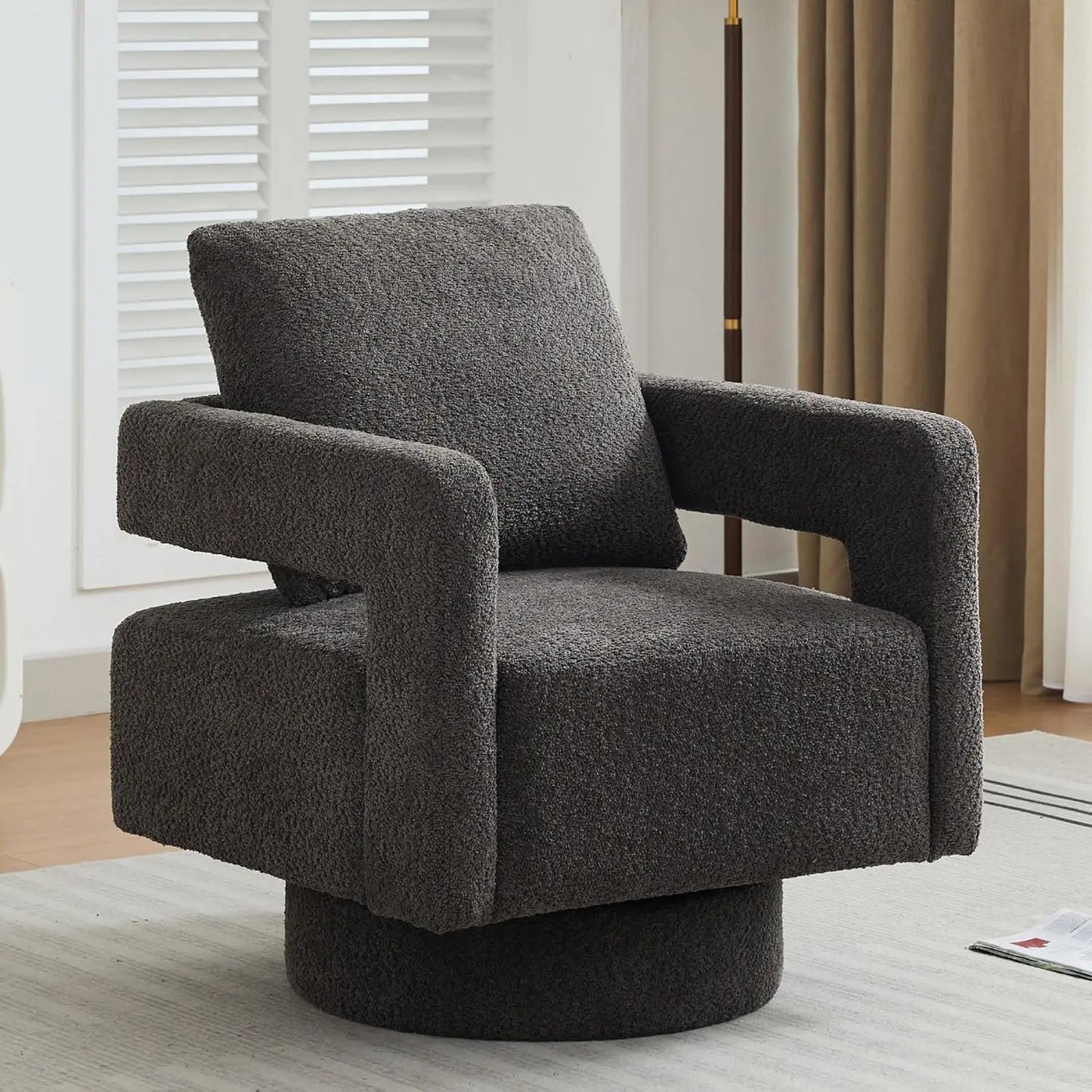 Open Back Barrel Swivel Chair