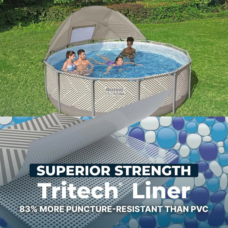 13ft Round Pool Set which Includes Cover, Canopy, Pump & Ladder