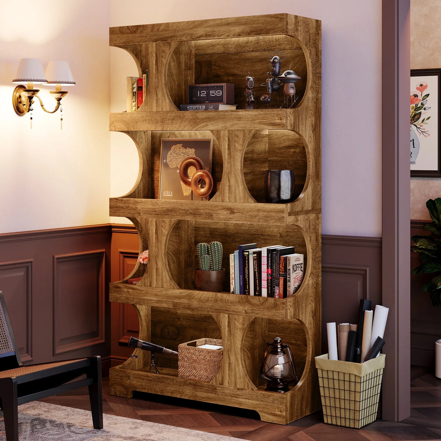 71" Tall  4-Tier Bookcase