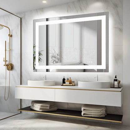 36"x 24" LED Bathroom Vanity Tempered Glass Mirror for Wall with Memory Function