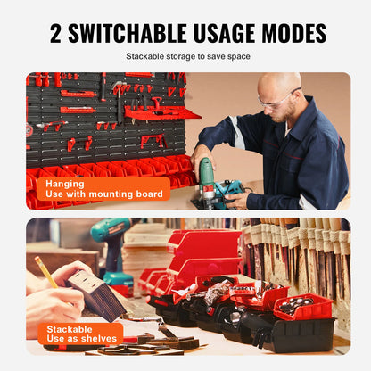 Wall Mounted Storage Bins Parts Rack Organizer for your Garage