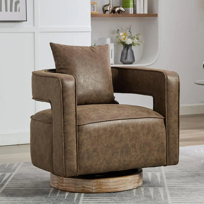 Open Back Barrel Swivel Chair