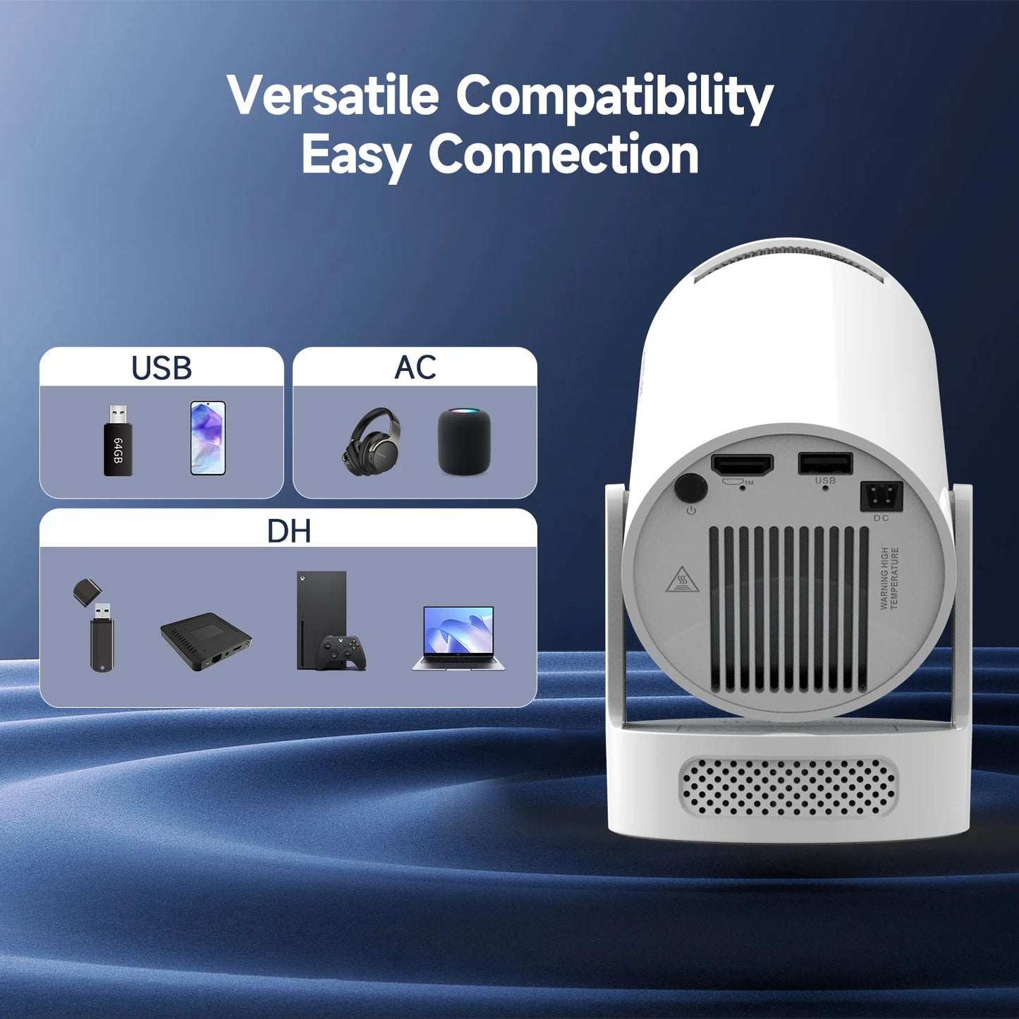 HY300 Pro + Projector 4K with 5W Speaker