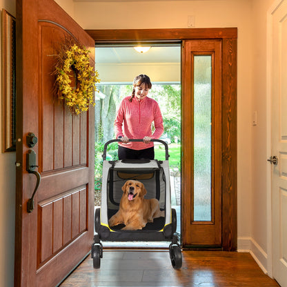 Foldable Large Dog Stroller with 4 Wheels